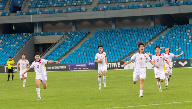 U23 Việt Nam được Thủ tướng Phạm Minh Chính gửi lời chúc mừng, khen ngợi, biểu dương với tinh thần thi đấu không bỏ cuộc tại giải U23 Đông Nam Á 2022. (Ảnh: VFF) 