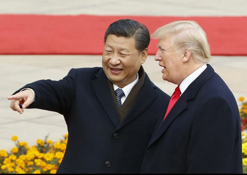 Chủ tịch Trung Quốc Tập Cận Bình và Tổng thống đắc cử Mỹ Donald Trump. (Nguồn: bloomberg)