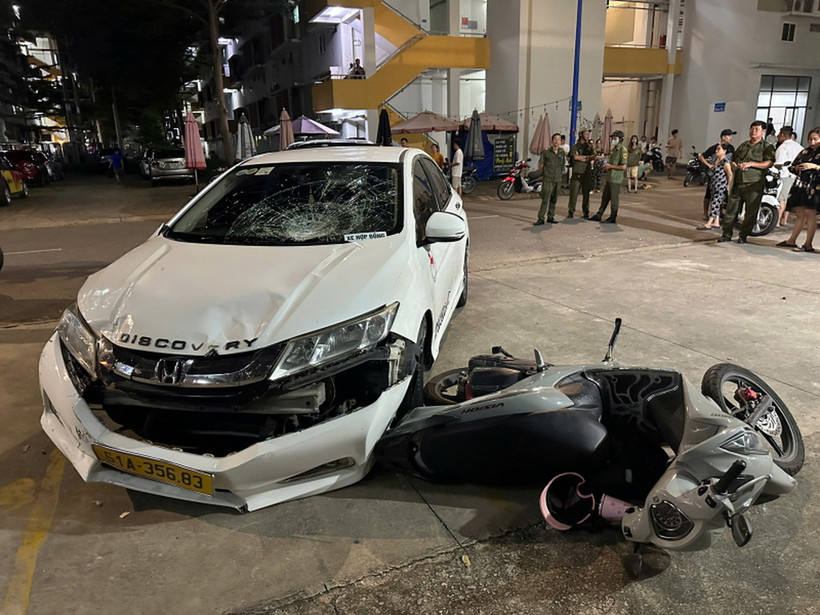 Chiếc ôtô do Hà Việt Hùng điều khiển. (Nguồn: Công an cung cấp) 