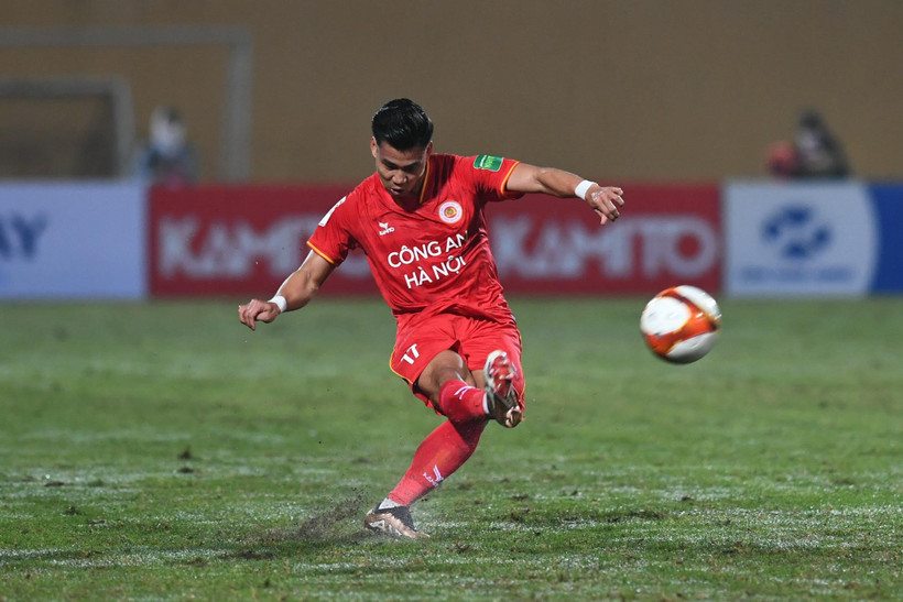 Công an Hà Nội đá trận 'derby Thủ đô' thứ hai liên tiếp với Viettel sau khi đã chạm trán Hà Nội. (Ảnh: PV/Vietnam+) 