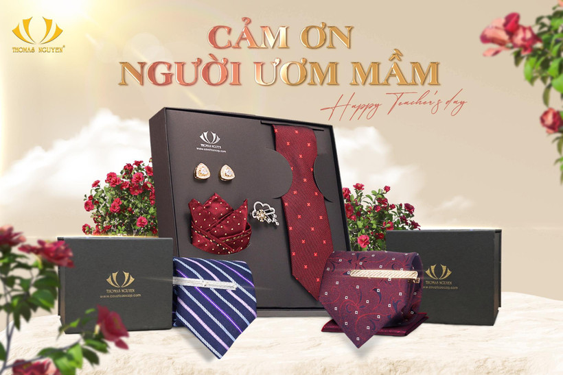 Nhiều sản phẩm quà tặng như áo dài hay cà vạt... đang được áp dụng mức giá ưu đãi nhân dịp 20/11. (Ảnh: thomasnguyen)