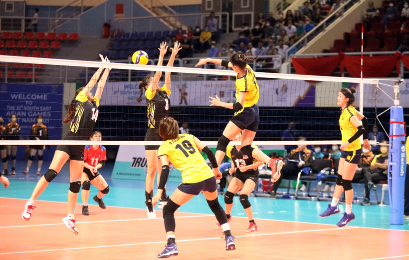 Đội tuyển bóng chuyền nữ Việt Nam hướng đến tấm huy chương bạc SEA Games 23. (Ảnh: Anh Tuấn/TTXVN)