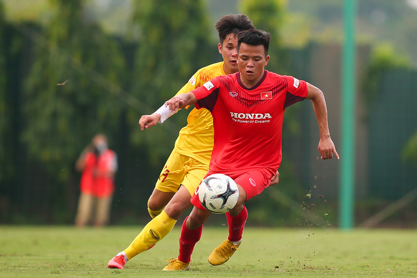 U22 Việt Nam sẽ được thi đấu với nhiều đàn anh ở đội tuyển Việt Nam khi đá giao hữu với Viettel. (Ảnh: Phúc Tá/Vietnam+)