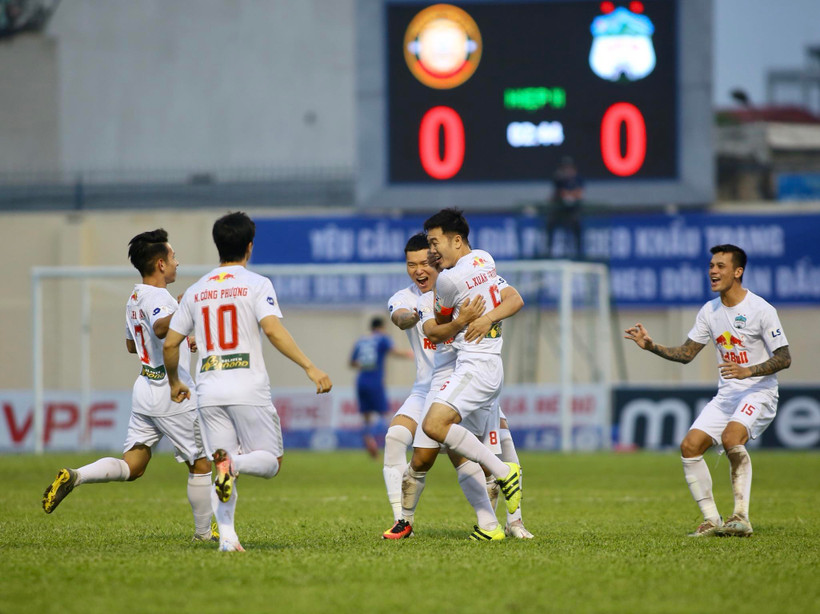 Hoàng Anh Gia Lai đã bất bại 10 trận liên tiếp tại V-League 2021. (Ảnh: PV/Vietnam+)