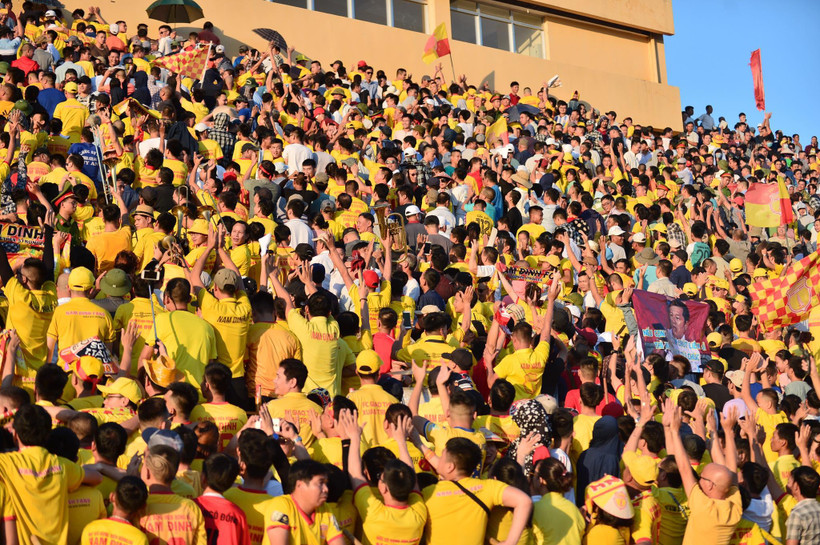 Nam Định có điểm ở vòng 11 V-League sau khi phải chịu ảnh hưởng bởi sai sót của trọng tài ở vòng trước. (Ảnh: Nguyên An/Vietnam+) 