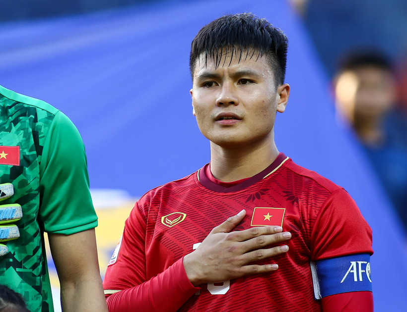 Tiền vệ Quang Hải hài lòng với kết quả hoà của U23 Việt Nam trước đối thủ U23 UAE ở vòng chung kết U23 châu Á 2020. (Ảnh: Nguyên An/Vietnam+)