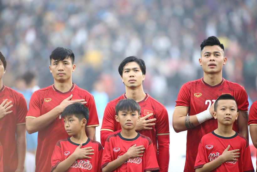 Đội tuyển Việt Nam đang đứng đầu bảng G ở vòng loại hai World Cup 2022 khu vực châu Á và nhiều khả năng giành vé đi tiếp. (Ảnh: Hiển Nguyễn/Vietnam+) 
