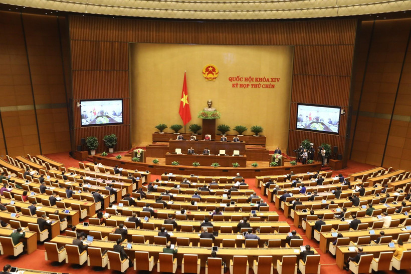 Quang cảnh phiên khai mạc Kỳ họp thứ chín, Quốc hội khóa XIV. (Ảnh: TTXVN)