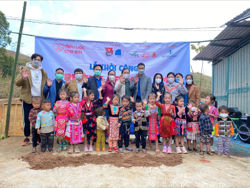 Lễ khởi công xây dựng điểm trường Pú Đao, Điện Biên. (Nguồn: CTV/Vietnam+)
