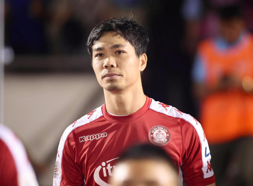 Công Phượng nhận đủ thẻ phạt, nên bị treo giò ở trận Hà Nội FC với TP.HCM tới. (Ảnh: Hải An/Vietnam+) 