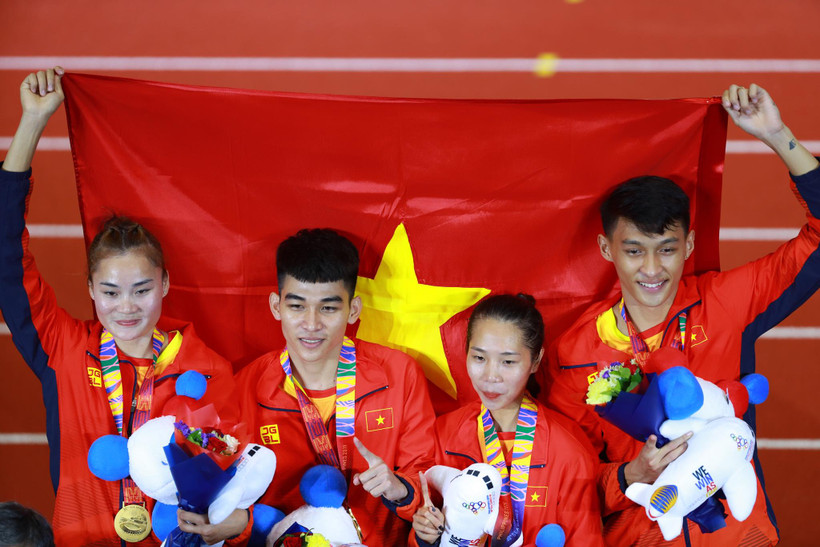 Thể thao Việt Nam đặt mục tiêu nằm trong tốp 3 đoàn vận động viên giành nhiều huy chương nhất tại SEA Games 31. (Ảnh: Bùi Lượng/Vietnam+)