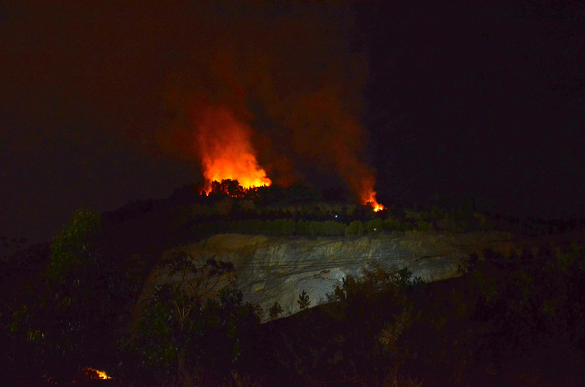 Hiện trường vụ cháy. (Ảnh: Quốc Dũng/TTXVN)