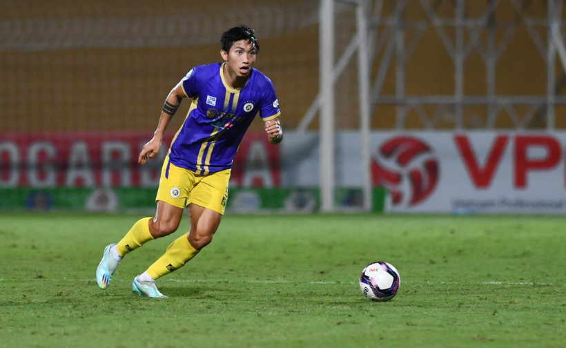 Đoàn Văn Hậu ghi bàn từ khoảng cách 35m, giúp Hà Nội FC vô địch Cúp Quốc gia 2022. (Ảnh: PV/Vietnam+) 