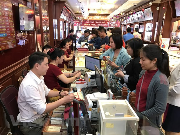 Giá vàng SJC không nhiều biến động nhưng vẫn áp sát mức 86 triệu đồng. (Ảnh: Vietnam+)