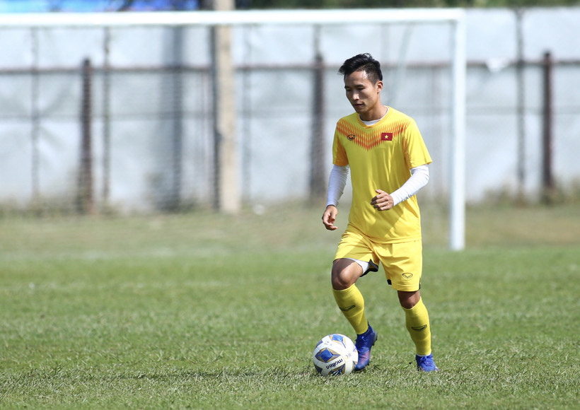 Tiền vệ Triệu Việt Hưng lần đầu tiên cảm nhận sự hồi hộp với công nghệ VAR trong trận đấu tại vòng chung kết U23 châu Á 2020. (Ảnh: Nguyên An/Vietnam+)