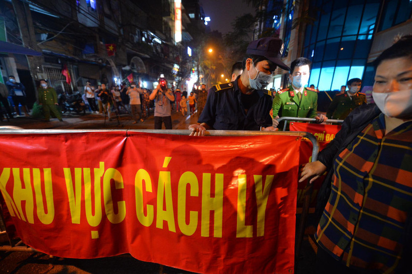 Khu vực cách ly Trúc Bạch đã được dỡ bỏ phong toả. (Ả nh: PV/Vietnam+)