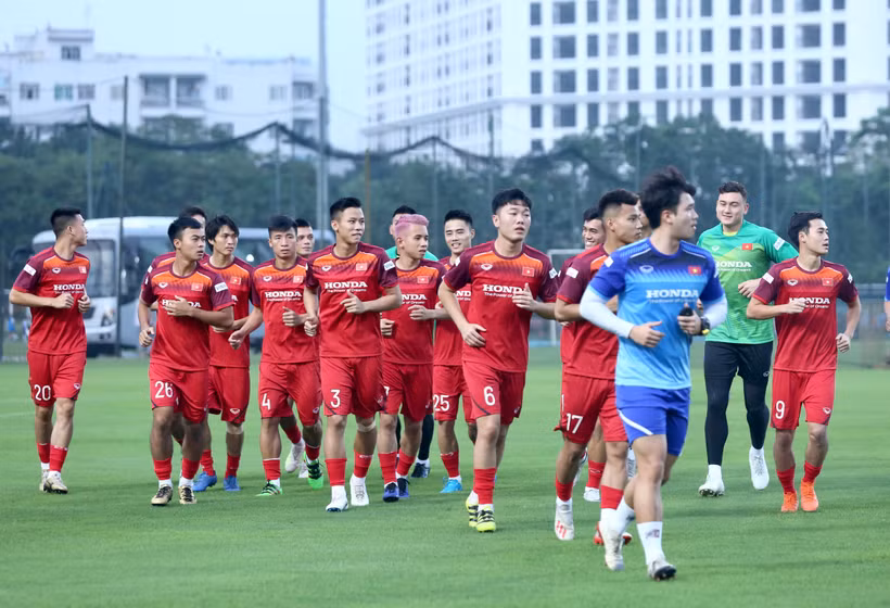Đội tuyển Việt Nam bắt đầu tập luyện từ ngày 27/8 tới 31/8 tại Hà Nội trước khi sang Thái Lan chuẩn bị cho trận đấu ngày 5/9. (Ảnh: Nguyên An)