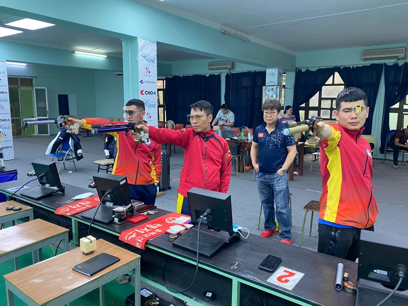Đội tuyển bắn súng Việt Nam hiện chỉ còn một cơ hội cuối cùng để giành vé dự Olympic Tokyo. (Ảnh: CTV/Vietnam+)
