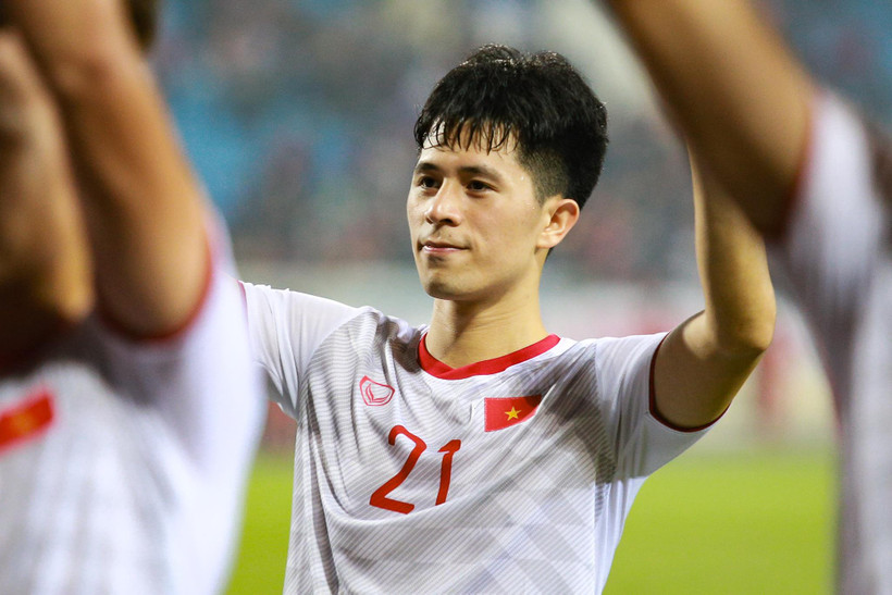 Trung vệ Đình Trọng chưa thể bình phục hoàn toàn chấn thương dây chằng. (Ảnh: Nguyên An/Vietnam+)