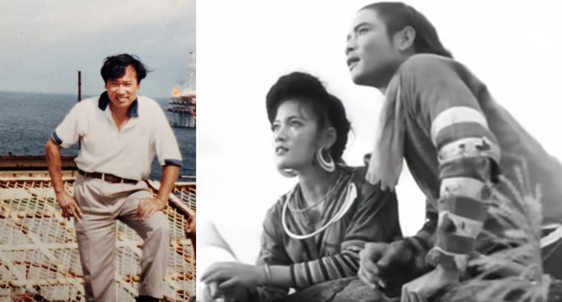 Nghệ sĩ ưu tú Phạm Việt Tùng (trái) kể chuyện quay phim "Vợ chồng A Phủ" với cố nghệ sĩ Trần Phương (Ảnh tư liệu)