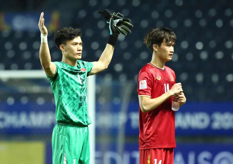 Thủ môn Bùi Tiến Dũng tiết lộ lý do U23 Việt Nam gặp khó khăn ở vòng chung kết U23 châu Á 2020. (Ảnh: Nguyên An/Vietnam+)