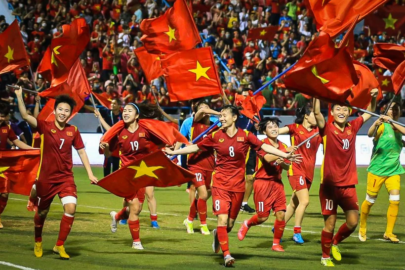 Đội tuyển nữ Việt Nam đang trong quá trình hướng đến AFF Cup nữ 2022 và Vòng chung kết World Cup nữ 2023. (Ảnh: Vietnam+) 