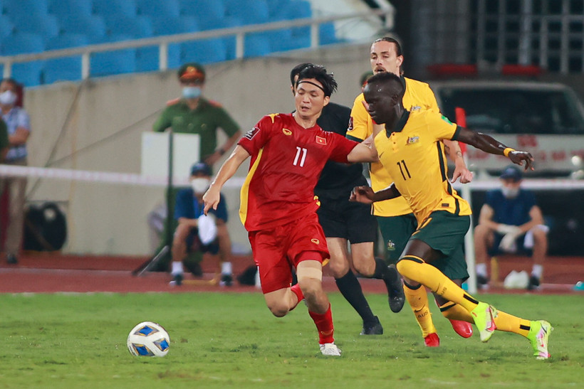 Tiền vệ Tuấn Anh đang có thể trạng tốt, sẵn sàng đá chính trước Nhật Bản. (Ảnh: PV/Vietnam+)