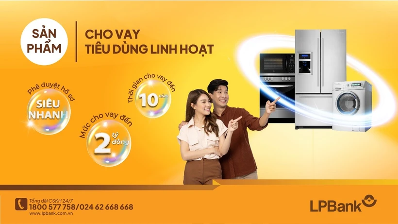 LPBank ra mắt sản phẩm Cho vay tiêu dùng linh hoạt với mức lãi suất cho vay hấp dẫn dành cho khách hàng cá nhân. (Ảnh: PV/Vietnam+)