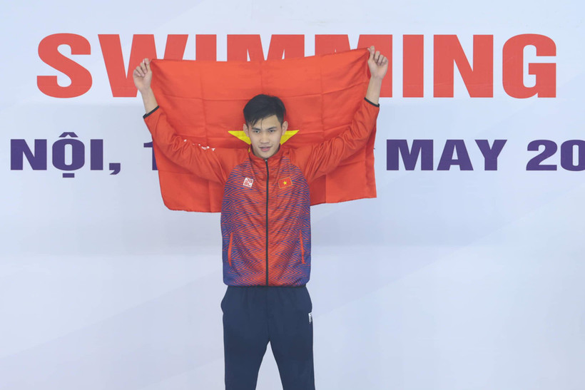 Vận động viên Thanh Bảo mong muốn cuộc sống gia đình được tốt hơn với vinh quang từ tấm huy chương vàng SEA Games. (Ảnh: Hải An/Vietnam+) 