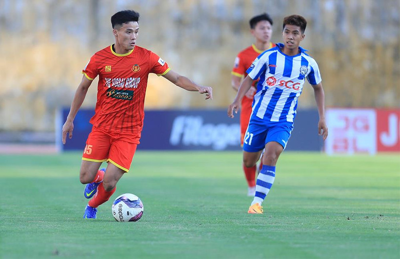 CLB Công An Nhân Dân thăng hạng V-League sau bốn năm thi đấu tại Hạng Nhất Quốc gia. (Ảnh: VPF) 