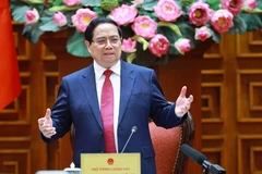 Thủ tướng Phạm Minh Chính phát biểu tại phiên họp. (Ảnh: Dương Giang/TTXVN)