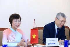 Tổng Giám đốc TTXVN Vũ Việt Trang phát biểu. (Ảnh: Tuấn Anh/TTXVN)