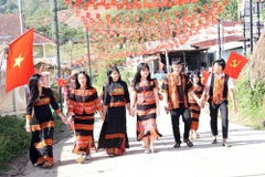 Cử tri đồng bào dân tộc thiểu số Xê Đăng, xã Trà Linh, thành phố Đà Nẵng đến điểm bầu cử tìm hiểu tiểu sử các ứng cử viên Quốc hội và Hội đồng Nhân dân. (Ảnh: Trần Tĩnh/TTXVN)