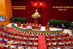 Quang cảnh Hội nghị lần thứ mười hai Ban Chấp hành Trung ương Đảng khóa XIII. (Ảnh: Phạm Kiên/TTXVN)