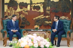 Thủ tướng Phạm Minh Chính tiếp ông Park Chang Dal, Đặc phái viên của Tổng thống Hàn Quốc. (Ảnh: Dương Giang/TTXVN)