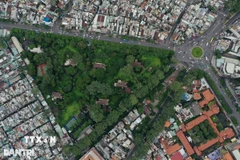 Khu đất số 1 đường Lý Thái Tổ, phường Vườn Lài dự kiến sẽ làm công viên, trong đó bố trí đài tưởng niệm đồng bào, cán bộ, chiến sỹ hy sinh, tử vong vì đại dịch COVID-19. (Ảnh: TTXVN phát)