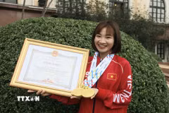 Vận động viên điền kinh Nguyễn Thị Oanh giành 15 huy chương Vàng qua 5 kỳ SEA Games liên tiếp. (Ảnh: Đồng Thúy/TTXVN)