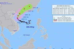 Hướng đi của bão số 1 lúc 16h ngày 13/6. (Ảnh: TTXVN phát)