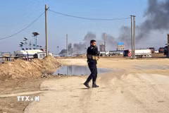 Lực lượng an ninh Syria được triển khai tại tỉnh Hasakah, ngày 21/1/2026. (Ảnh: THX/TTXVN)