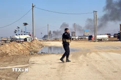 Lực lượng an ninh Syria được triển khai tại tỉnh Hasakah, ngày 21/1/2026. (Ảnh: THX/TTXVN)