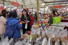 Khách tham quan, mua sắm tại Hội chợ Mùa Xuân. (Nguồn: Vietnam+)