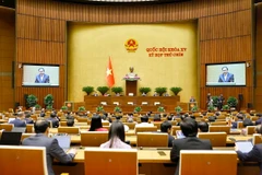 Chủ tịch Quốc hội Trần Thanh Mẫn phát biểu bế mạc Kỳ họp. (Ảnh: Doãn Tấn/TTXVN)