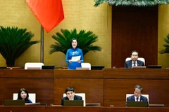 Phó Chủ tịch Quốc hội Nguyễn Thị Thanh điều hành phiên họp. (Ảnh: Doãn Tấn/TTXVN)