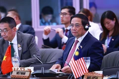 Thủ tướng Phạm Minh Chính dự và phát biểu tại Phiên đối thoại với đại diện Hội đồng Tư vấn kinh doanh ASEAN (ASEAN BAC). (Ảnh: Dương Giang/TTXVN)