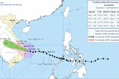 Vị trí và đường đi của bão số 13. (Nguồn: Trung tâm Dự báo Khí tượng Thủy văn Quốc gia)