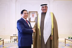 Thủ tướng Phạm Minh Chính hội kiến Hoàng Thái tử Kuwait Sheikh Sabah Al-Khaled Al-Hamad Al-Sabah. (Ảnh: Dương Giang/TTXVN)