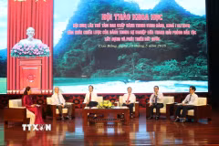 Các đại biểu thảo luận tại Hội thảo. (Ảnh: Chu Hiệu/TTXVN)