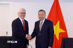 Tổng Bí thư, Chủ tịch nước Tô Lâm tiếp nguyên Thủ tướng Australia Malcolm Turnbull AC, Chủ tịch Công ty công nghệ Advanced Navigation. (Ảnh: Thống Nhất/TTXVN)