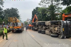 Hiện trường vụ tai nạn. (Nguồn: Báo Phú Thọ)