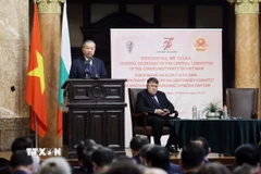 Tổng Bí thư Tô Lâm phát biểu chính sách tại Đại học Sofia. (Ảnh: Thống Nhất/TTXVN)